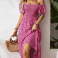 ✨Square Neck Floral Midi Dress – Smocked Bodice, Flowy Tiered Skirt, Romantic 🌸