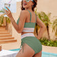 ⛱️2026 High Waisted Tummy Control Color Block Bikini Sets