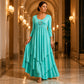 Bestseller🏆👗 Tiered Midi Dress with Heart Accent – Flattering A-Line & Breezy Fabric for Travel or Gatherings