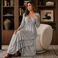 Bestseller🏆👗 Tiered Midi Dress with Heart Accent – Flattering A-Line & Breezy Fabric for Travel or Gatherings