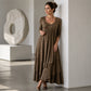 Bestseller🏆👗 Tiered Midi Dress with Heart Accent – Flattering A-Line & Breezy Fabric for Travel or Gatherings