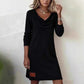👗🌸 Relaxed Straight Knit Dress with Elegant Cowl Neck – Cozy Comfort for Cooler Days