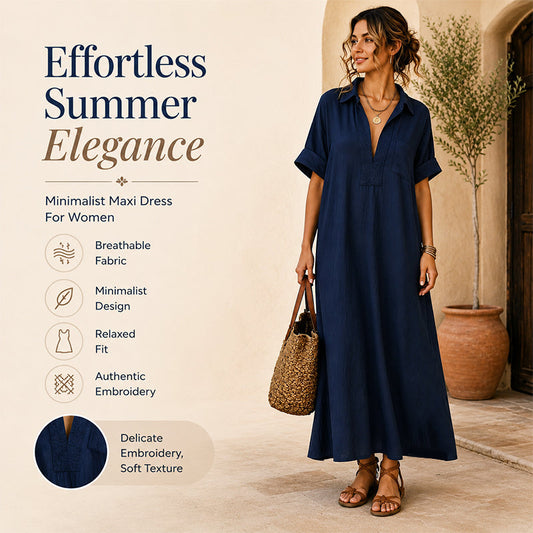Women’s Minimalist Solid Color Maxi Dress