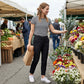 👖🍃Women's Elastic High-Waist Pants - Secure Pockets, Slim Fit