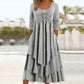 Bestseller🏆👗 Tiered Midi Dress with Heart Accent – Flattering A-Line & Breezy Fabric for Travel or Gatherings