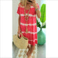 👗Tie-Dye Striped Short Sleeve T-Shirt Dress – Soft & flowy – Perfect for summer, beach or casual days – comfortable and stylish 🌊✨