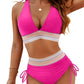 ⛱️2026 High Waisted Tummy Control Color Block Bikini Sets