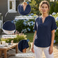 Trending Now⭐💃 Flowing Hem V-Neck Blouse – Relaxed Silhouette That Flatters Every Body Type