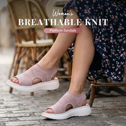 Women's Breathable Knit Platform Sandals