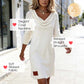 👗🌸 Relaxed Straight Knit Dress with Elegant Cowl Neck – Cozy Comfort for Cooler Days