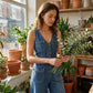 👖💥Women's Denim Jumpsuit – Sleeveless, V-Neck, Wide-Leg 💫