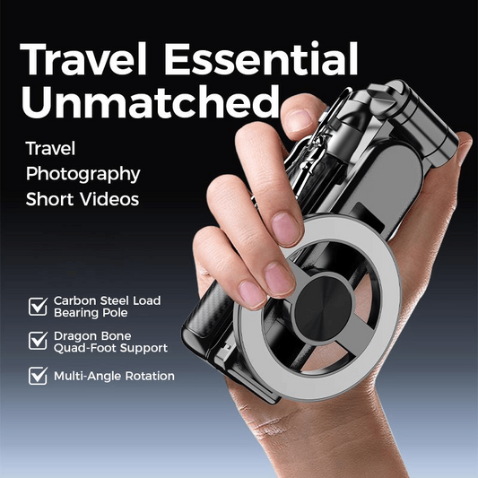 🏆 ✨4-in-1 Multifunctional magnetic selfie stick with 360° rotation