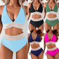 ⛱️2026 High Waisted Tummy Control Color Block Bikini Sets