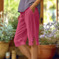 Summer Bestseller🔥👖 Capri Pants with Side Pockets & Cuffed Button Detail – Breathable Stretch Fit for All-Day Comfort