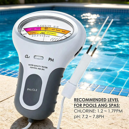 🌊 Electronic Water Tester  – Electronic, precise pH and Cl2, easy to use