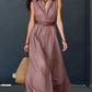 Trending Now⭐💃 Flowy A-Line Maxi Dress with Lapel Collar & Matching Belt