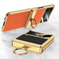 Electroplated Leather Magnetic Hinge Phone Case For Samsung Galaxy Z Flip4 Flip3 5G