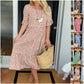 ⭐Trending Now👗 Polka Dot A-Line Midi Dress – Breezy Half Sleeves & Ruffle Hem for Everyday Chic ✨