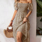✨Square Neck Floral Midi Dress – Smocked Bodice, Flowy Tiered Skirt, Romantic 🌸