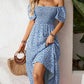 ✨Square Neck Floral Midi Dress – Smocked Bodice, Flowy Tiered Skirt, Romantic 🌸