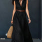 Trending Now⭐💃 Flowy A-Line Maxi Dress with Lapel Collar & Matching Belt