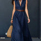 Trending Now⭐💃 Flowy A-Line Maxi Dress with Lapel Collar & Matching Belt