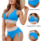 ⛱️2026 High Waisted Tummy Control Color Block Bikini Sets