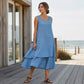 Bestseller💕 Double Layer Sleeveless Dress – Effortless Elegance & Modern Layered Look for Everyday