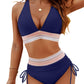 ⛱️2026 High Waisted Tummy Control Color Block Bikini Sets