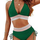 ⛱️2026 High Waisted Tummy Control Color Block Bikini Sets