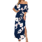 ✨ Off-Shoulder Ruffled Maxi Dress – Side Slit, Pockets, Flowy 🌸