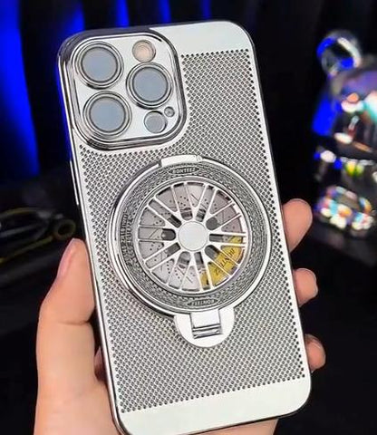 Magnetic Gyro Ring Stand Cooling Phone Case