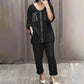 Women’s Linen Cotton Sequin 2-Piece Outfit Set