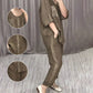 Women’s Linen Cotton Sequin 2-Piece Outfit Set