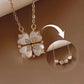 Micro-set Pearl Shell Quatrefoil Zirconia Necklace