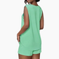 New Arrival✨🌸 V-Neck Tank & Matching Shorts Set – Breathable & Stylish for Casual Outings