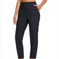 👖🍃Women's Elastic High-Waist Pants - Secure Pockets, Slim Fit