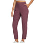 👖🍃Women's Elastic High-Waist Pants - Secure Pockets, Slim Fit