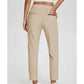 👖🍃Women's Elastic High-Waist Pants - Secure Pockets, Slim Fit