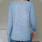 Trending Now⭐👚 Cut-Out Neck Long Sleeve Top with Asymmetric Hem – Modern Design & Flattering Vertical Texture for Effortless Style