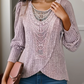Trending Now⭐👚 Cut-Out Neck Long Sleeve Top with Asymmetric Hem – Modern Design & Flattering Vertical Texture for Effortless Style