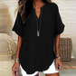 Trending Now⭐💃 Flowing Hem V-Neck Blouse – Relaxed Silhouette That Flatters Every Body Type