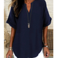 Trending Now⭐💃 Flowing Hem V-Neck Blouse – Relaxed Silhouette That Flatters Every Body Type
