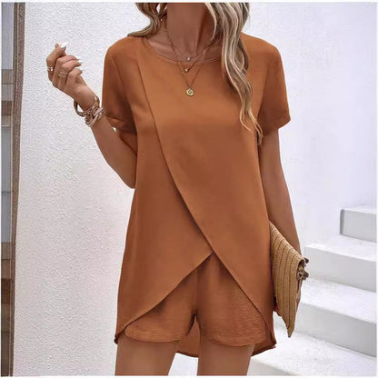 New Arrival✨Irregular Hem Top & Shorts Set – Asymmetrical Design for Effortless Statement Style