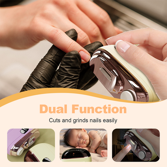 ⚡2-in-1 Electric Nail Clipper with Polishing File – Automatic Cut & Grind Nails, Safe Quiet Design for Adults, Seniors & Babies