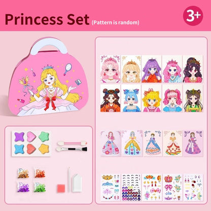 ✨JSR Special Diamond Painting & Princess Book Makeup Craft Kits Foil Art Books Set Play on Paper for Girl Handcraft Easter Gifts