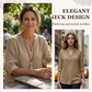 👚New Arrivals - 3/4 Rolled Sleeve Blouse with Button Tabs – Versatile & Breathable for Any Casual Occasion