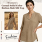 👚New Arrivals - 3/4 Rolled Sleeve Blouse with Button Tabs – Versatile & Breathable for Any Casual Occasion