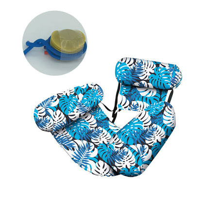🥳2026 HOT SALE🥳💞30K+ SOLD!🏊‍♂️Tropical Leaf Inflatable Pool Lounger – Ultralight & Compact with Hand or Foot Pump | Durable PVC, Cup Holder – Perfect for Beach, Pool or Garden (Blue/Green)🏖️😎