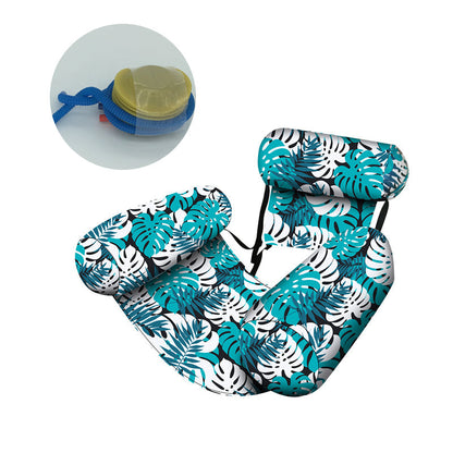 🥳2026 HOT SALE🥳💞30K+ SOLD!🏊‍♂️Tropical Leaf Inflatable Pool Lounger – Ultralight & Compact with Hand or Foot Pump | Durable PVC, Cup Holder – Perfect for Beach, Pool or Garden (Blue/Green)🏖️😎